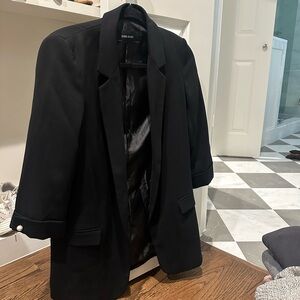 Zara Basic Black Blazer with Pearl Buttons